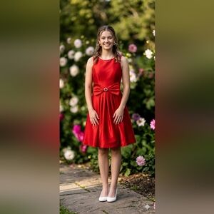 Elegant Red Kids Dress